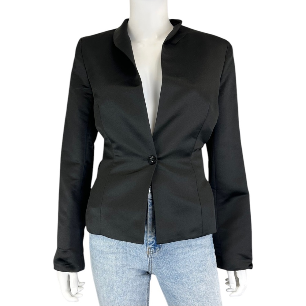 DOUGLAS HANNANT NWT Black Silk Blend Dress Jacket, Size 8 O0630